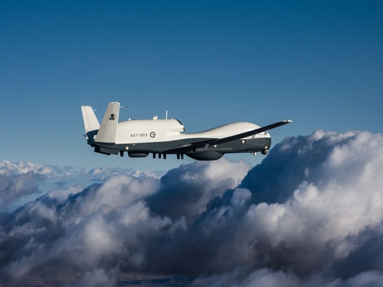 Australia's third multi-intelligence MQ-4C Triton, also known as “AUS3,” takes to the skies for its first flight at Northrop Grumman’s Palmdale, California, facility on October 29, 2024. (Photo Credit: Northrop Grumman) Australian MQ-4C Triton Program on Track and Preparing Next Aircraft for Delivery