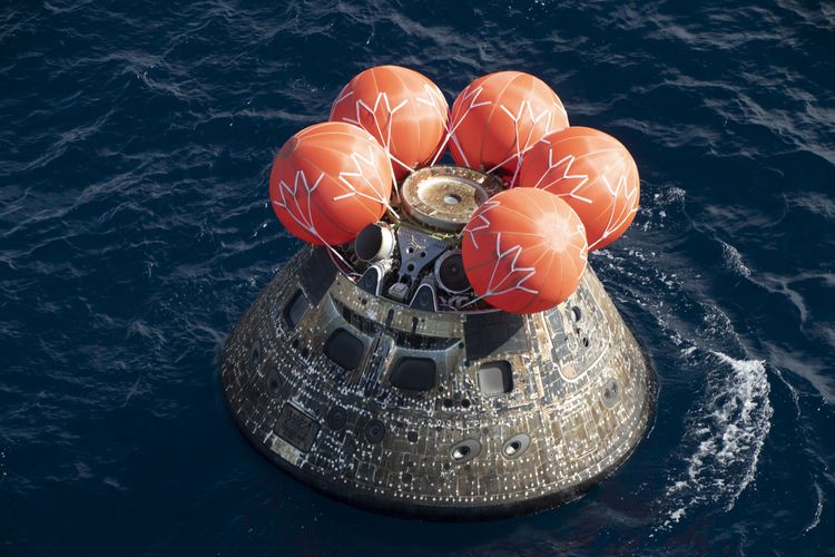 The Orion spacecraft splashes down in the Pacific Ocean. Photo credit: NASA. NASA's Artemis I Mission Sees Successful Completion