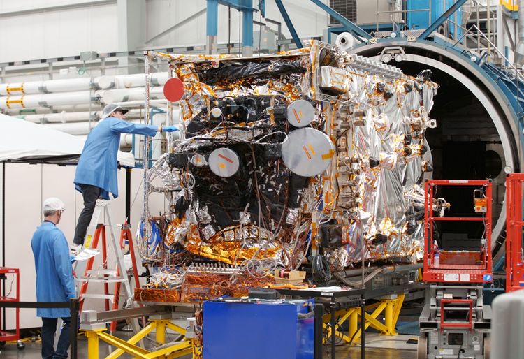 ASBM-1 satellite enters thermal vacuum environmental testing at Northrop Grumman’s satellite manufacturing facility in Dulles, Virginia. (Photo Credit: Northrop Grumman) Northrop Grumman Achieves Key Milestone in Arctic Satellite Broadband Mission