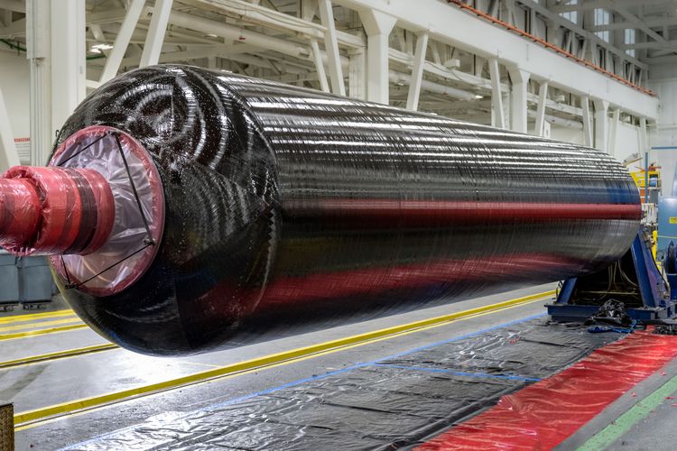 Northrop Grumman successfully manufactured the first set of solid rocket motor cases (one of the segments pictured here) for the Missile Defense Agency’s (MDA) Next-Generation Interceptor (NGI) program. (Photo Credit: Northrop Grumman) Northrop Grumman Completes First Next Generation Interceptor Solid Rocket Motor Booster Cases