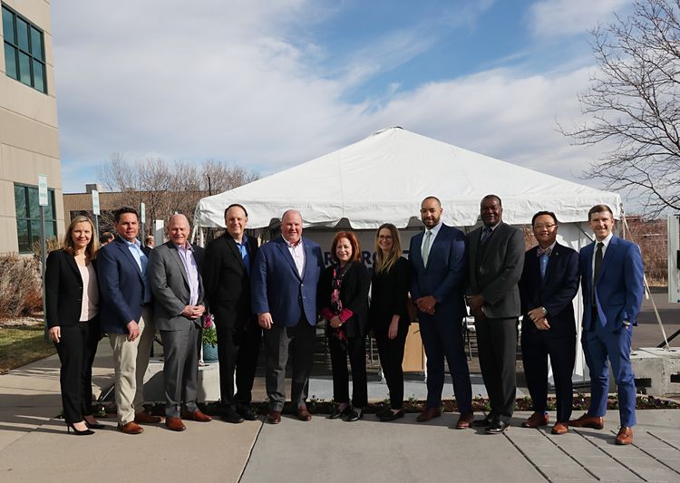 Northrop Grumman expands facilities in Colorado. Left to right: Beth Pitts-Madonna, vice president, Human Resources, Northrop Grumman; Pablo Pezzimenti, vice president, Integrated National Systems, Northrop Grumman; Scott Lee, vice president and general manager, Payload and Ground Systems, Northrop Grumman; Jeff Kraft, deputy director, Governor’s Office of Economic Development & International Trade; Tom Wilson, president, Space Systems, Northrop Grumman; Dianne Primavera, Lieutenant Governor of Colorado; Sarah Schellpfeller, vice president and chief technology officer, Northrop Grumman; Aaron Dann, vice president, Strategic Force Programs, Northrop Grumman; Calvin Pennamon, director, OPIR Exploitation Systems Operating Unit, Northrop Grumman; Joe Ahn, Manager, State & Local Affairs, Northrop Grumman; Mark Honnen, chief of staff to Lieutenant Governor. Northrop Grumman Expands Facilities in Colorado to Support Critical National Security Programs