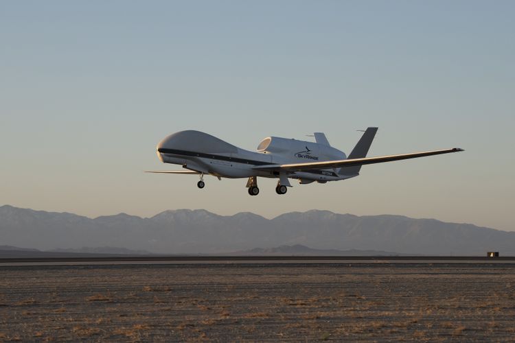 A Northrop Grumman-built RQ-4 RangeHawk prepares for landing at the NASA Armstrong Flight Research Center on Edwards Air Force Base in California. Northrop Grumman RQ-4 RangeHawk Supports NASAs Artemis Mission