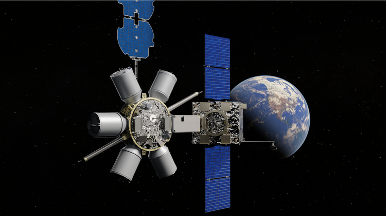 Northrop Grumman’s GAS-T design will leverage an ESPAStar-D satellite platform to add fuel and extend the life of in-orbit assets. (Image Credit: Northrop Grumman) Northrop Grumman Satellite-Refueling Technology Selected as First Preferred Refueling Solution Interface Standard for Space Systems Command