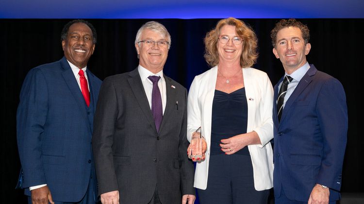 Northrop Grumman awarded Norway’s Chemring Nobel a top award for Supplier Resilience Excellence on May 24, 2024. (From left) Ken Brown, Vice President, Enterprise Global Supply Chain, Northrop Grumman; Jerry Hurum, Sales and Marketing Director, Chemring Nobel; Helge Husby, Managing Director, Chemring Nobel; Matt Bromberg, Corporate Vice President, Global Operations, Northrop Grumman. (Photo Credit: Northrop Grumman) Northrop Grumman Secures Long-Term Supply Agreement with Norway's Chemring Nobel