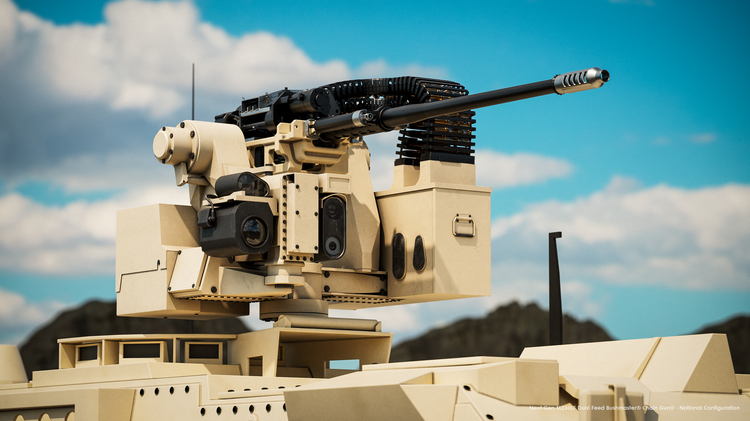 Northrop Grumman’s M230LF Dual Feed Bushmaster® Chain Gun® will offer two feed paths that can switch between air burst and high explosive, dual purpose ammunition rounds. (Photo Credit: Northrop Grumman) Northrop Grumman Unveils the Next Generation of Bushmaster Chain Gun