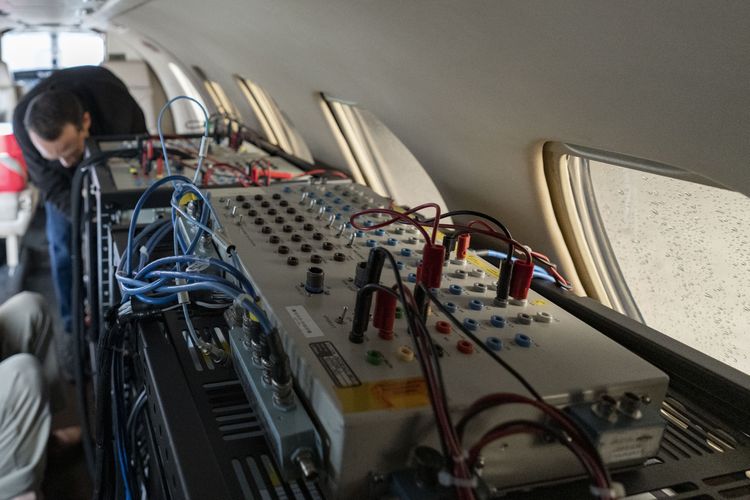 Pre-flight preparations aboard Northrop Grumman’s testbed for its advanced airborne navigation system. (Photo Credit: Northrop Grumman) Northrop Grumman's New Airborne Navigation System Achieves Successful Flight Test