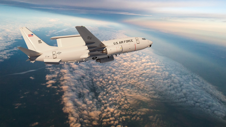 A U.S. Air Force E-7 equipped with the Northrop Grumman MESA sensor. (Photo Credit: Boeing) Northrop Grumman to Produce MESA for The U.S. Air Force E-7
