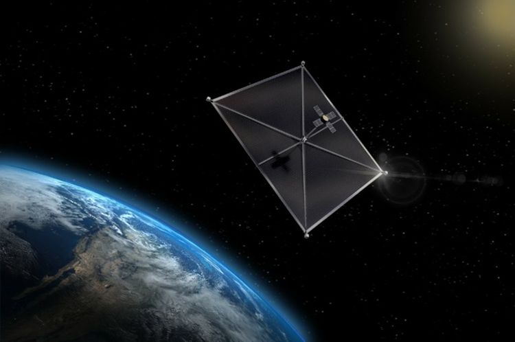 An artistic rendering showing the concept of collecting solar energy in space and beaming converted RF energy to a terrestrial rectenna. Credit: U.S. Air Force Research Laboratory Turning Science Fiction Into Science Fact 2